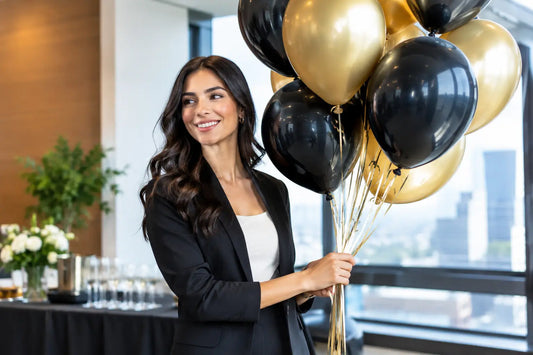 Globos para evento corporativo elegante con estilo